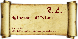 Nyisztor Líviusz névjegykártya